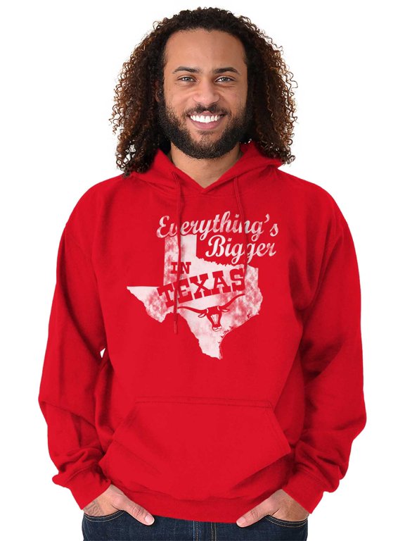 Texas Everything's Bigger State Shape Hoodie Sweatshirt Women Men Brisco Brands S