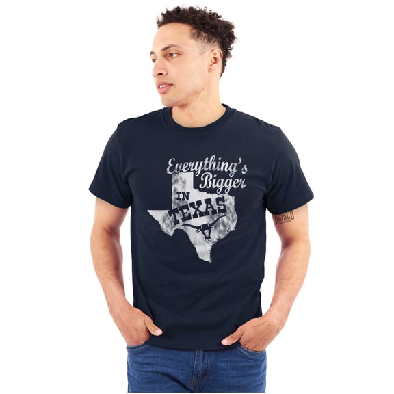 Texas Everything's Bigger State Shape Plus Size Crewneck Graphic Tee Shirt Brisco Brands 4X