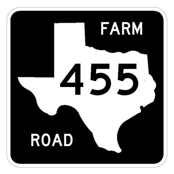 Texas Farm to Market FM Road 455 Metal Sign Decal Highway Sign Size: 8 inch x 8 inch