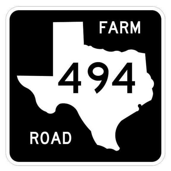 Texas Farm to Market FM Road 494 Metal Sign Decal R7124 Highway Sign Size: 12 inch x 12 inch