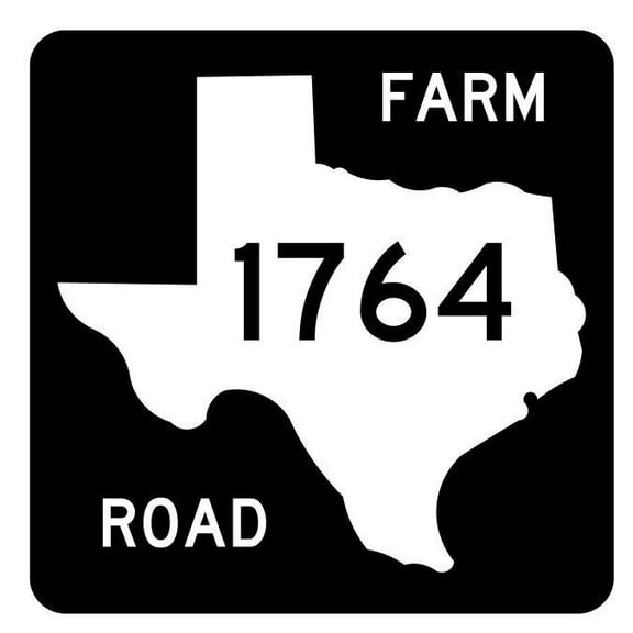 Texas Farm to Market Road 1764 Metal Sign Decal Highway Sign Road Sign Size: 8 inch x 8 inch