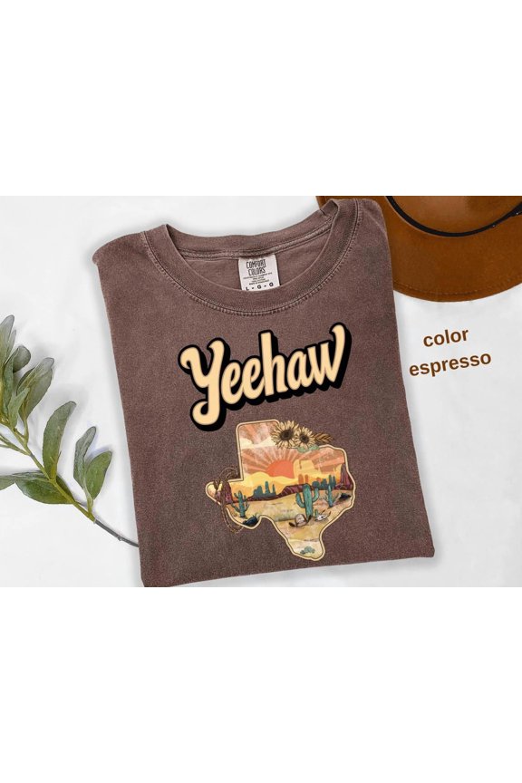 Texas Favorite State Map Western T-Shirt All Size S-3XL