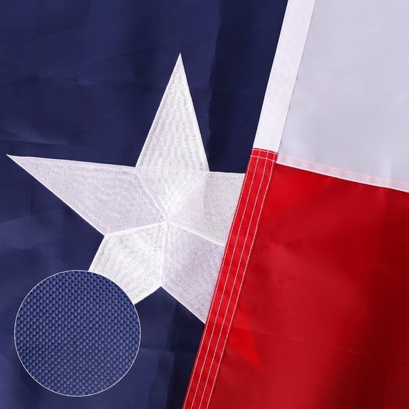 Texas Flag 3x5 Ft Outdoor - High-Detail Embroidered Star & Stripes, Heavy Duty 210D Nylon Banner with 2 Brass Grommets for Patriotic Display, All-Weather Texas Pride Flag