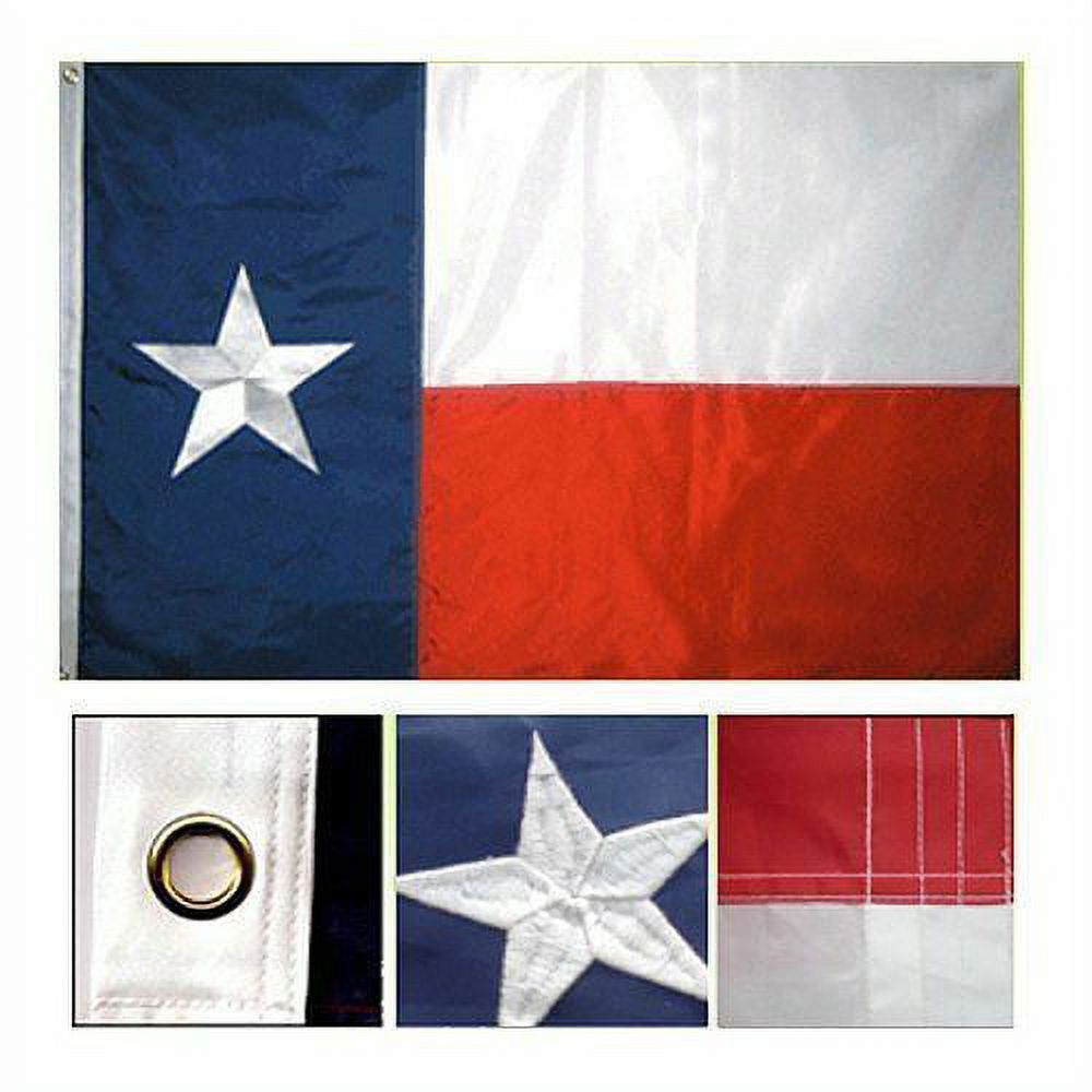 Texas Custom Flags Texas Flag 8' x 12' Ft 210D Nylon Premium Outdoor Embroidered Double ...