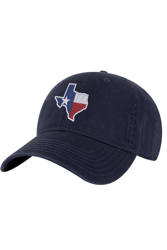 Texas Flag Baseball Cap – Embroidered Lone Star State Hat for Texas Pride (NavyBlue)