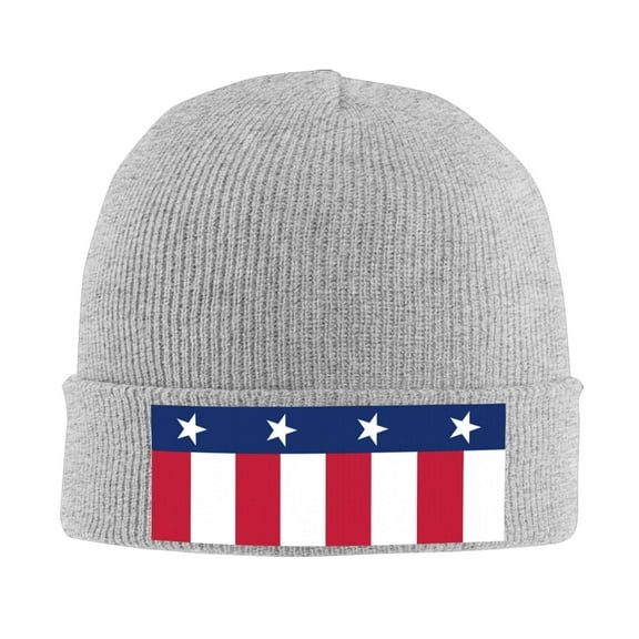 Texas Flag Beanie Hat Men Women Warm Printed Cap Knit Beanies Hats Outdoor Winter Gray