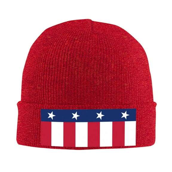 Texas Flag Beanie Hat Men Women Warm Printed Cap Knit Beanies Hats Outdoor Winter Red