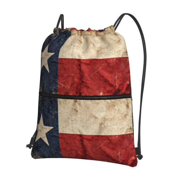 Texas Flag Distressed Drawstring Backpack Bag Water Resistant Yoga Shopping Cinch Bag Sackpack For Men Women