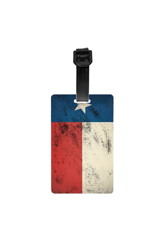 Texas Flag Distressed Luggage Tag Pvc Identifier Card Holder Label Travel Bag Tag
