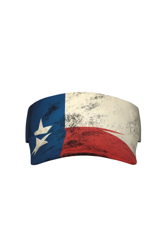 Texas Flag Distressed Visor Hats Adjustable Beach Sun Visors Sports Outdoor Visor For Women Men