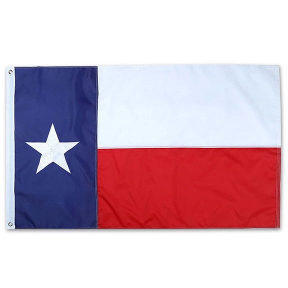 Texas Flag Embroidered Heavy Duty Nylon Flag with Brass Grommets, Durable Outdoor American State Flag for Home, Office, Car, and Patriotic Display