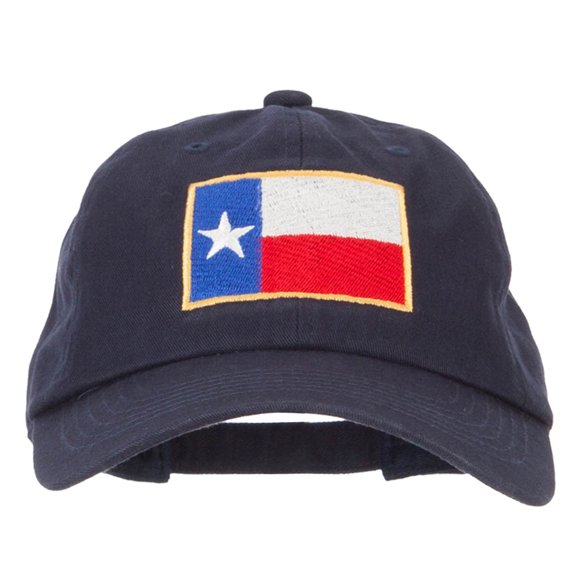 Texas Flag Embroidered Unstructured Washed Cap - Navy OSFM