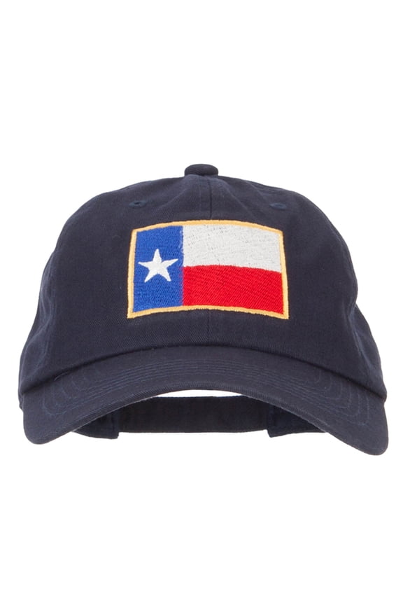 Texas Flag Embroidered Unstructured Washed Cap - Navy OSFM