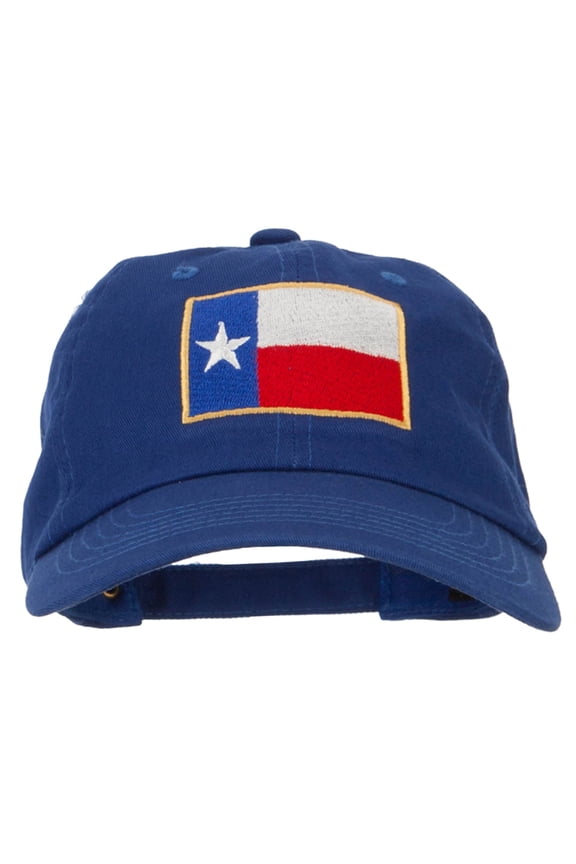 Texas Flag Embroidered Unstructured Washed Cap - Royal OSFM