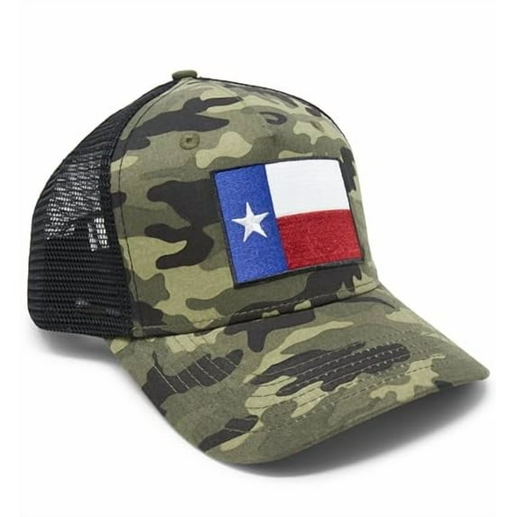 Texas Flag Hat for Men and Women – Lone Star Snapback Trucker Baseball Cap by International Tie (Camouflage)