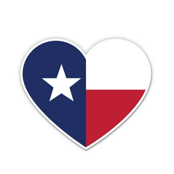 Texas Flag Heart - 3" Vinyl Sticker - For Car Laptop Water Bottle Phone - Waterproof Decal