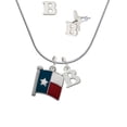 thumbnail image 1 of Texas Flag - Lone Star - B Initial Charm Necklace and Stud Earrings Jewelry Set, 1 of 1