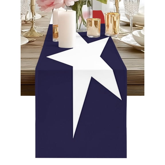Texas Flag Lone Star Table Runners 36 Inches Long US American Flag Kitchen Dining Table Runner Dresser Scarves for Party Coffee Holiday Party Decor