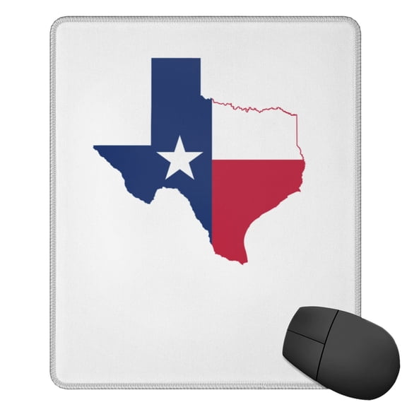 Texas Flag Map Square Mousepad With Stitched Edges Mouse Mat For Gaming Office Laptop Computer Men Women 11.8"X19.8"