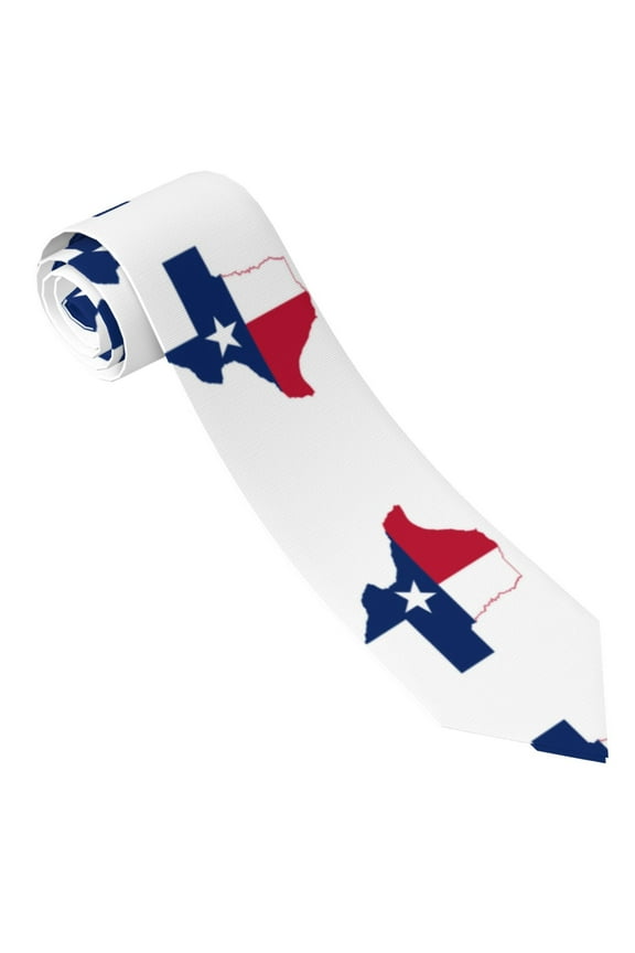 Texas Flag Map Tie For Men Funny Neckties Fashion Gentleman Soft Comfortable Ties