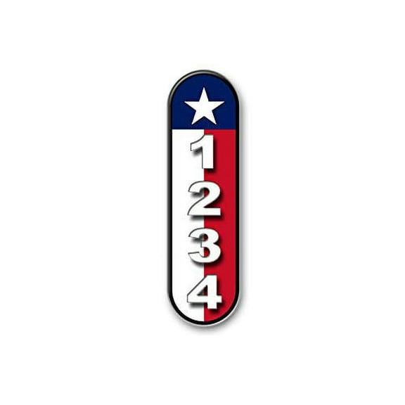 Texas Flag Reflective Vertical Address Plaque