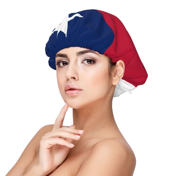 Texas Flag Satin Bonnet Adjustable Hair Bonnet For Sleeping Hair Bonnets For Women Curly Natural Hair