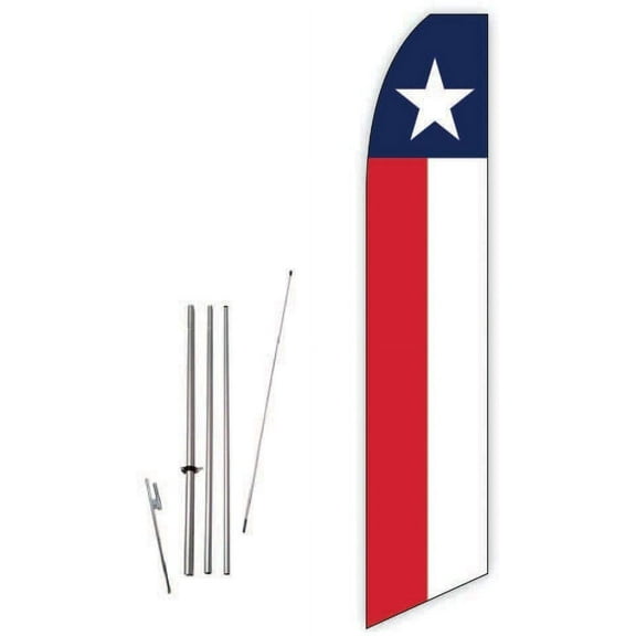 Texas Flag Super Novo Feather Flag - Complete with 15ft Pole Set and Ground Spike