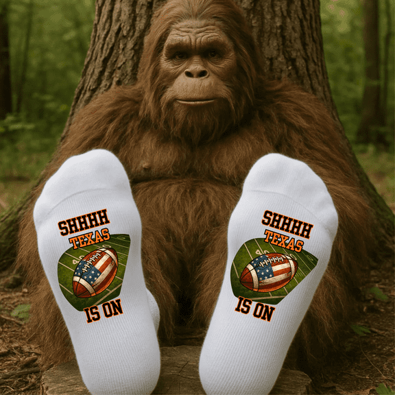 Texas, Football Fan Socks, SHHHH, The Game Is On. Football Socks