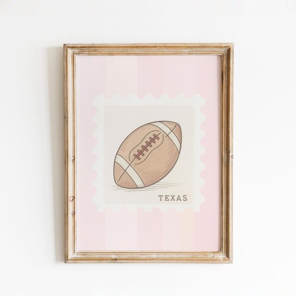 Texas Football Striped Sports Wall Decor Unframed Paper Print