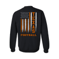 thumbnail image 1 of Texas Football Team Color Burnt Orange American Flag Mens Crewneck Pullover Sweatshirt-Black-small, 1 of 4