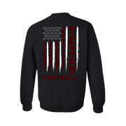 Texas Football Team Color Maroon and White American Flag Mens Crewneck Pullover Sweatshirt-Black-small
