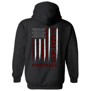 Texas Football Team Colors Maroon and White Football American Flag Unisex Hoodie-Black-small