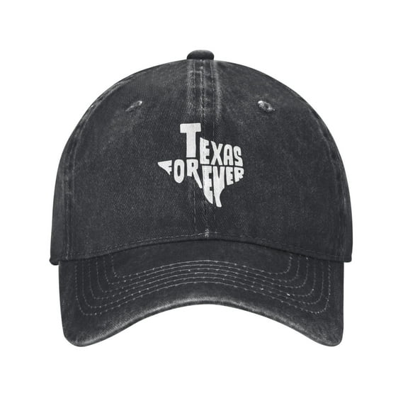 Texas Forever Baseball Cap Vintage Soft Washed Denim,Golf Dad Hat Adjustable Trucker Hats for Men Women Unisex Adult,Black
