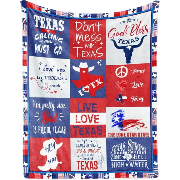 Texas Gifts, Texas Themed Gift, Texas Souvenirs Gifts Blanket 50" X 60", Texan, Texas Longhorn Gifts, Texas Gifts and Souvenirs, Birthday Presents for Women, Men, Boy/Girl Throw Blanket