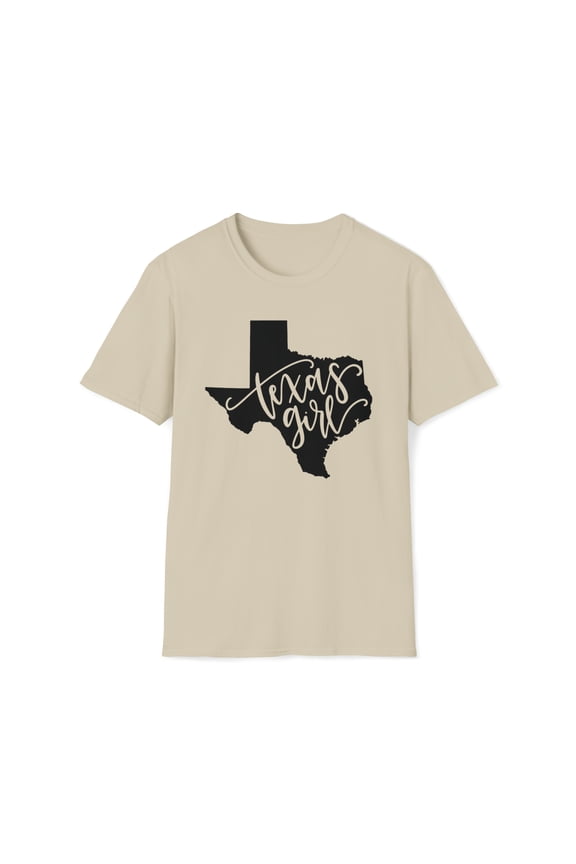 Texas Girl, Gildan Unisex Softstyle T-Shirt, State Map Graphic Tee, S-3XL