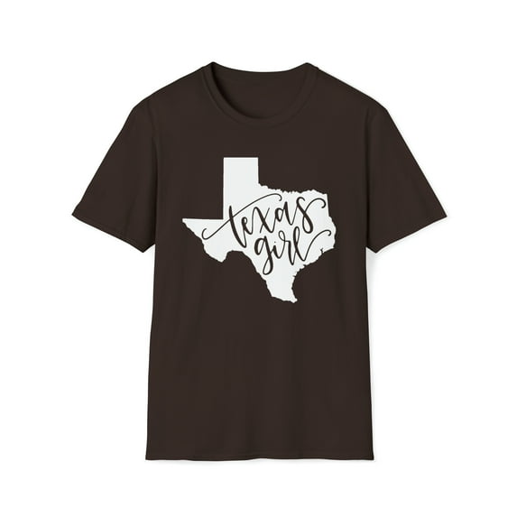 Texas Girl, Gildan Unisex Softstyle T-Shirt, State Map Graphic Tee, S-3XL