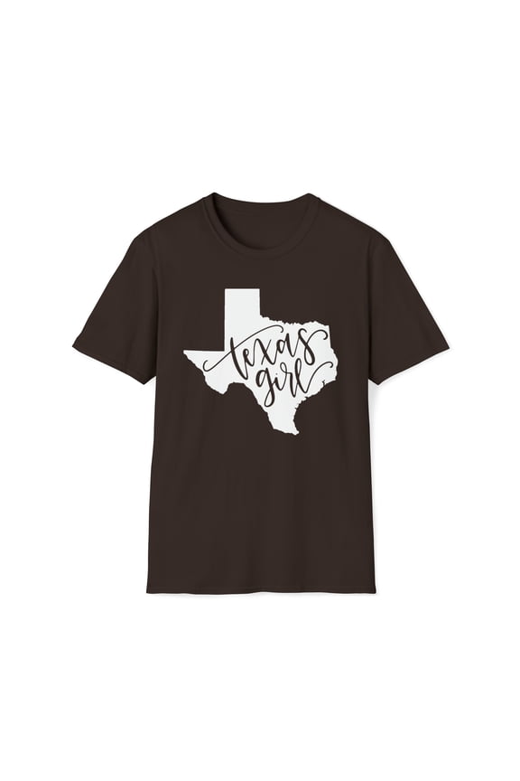 Texas Girl, Gildan Unisex Softstyle T-Shirt, State Map Graphic Tee, S-3XL