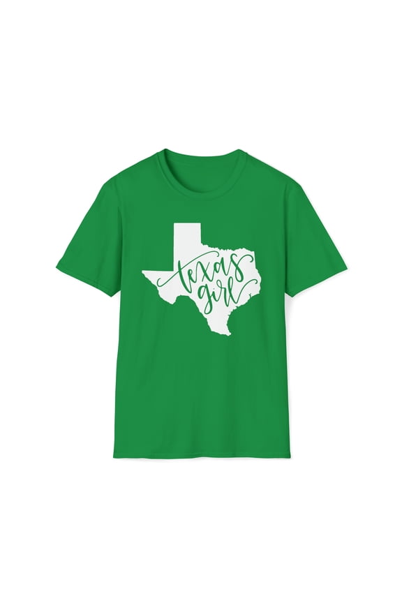 Texas Girl, Gildan Unisex Softstyle T-Shirt, State Map Graphic Tee, S-3XL