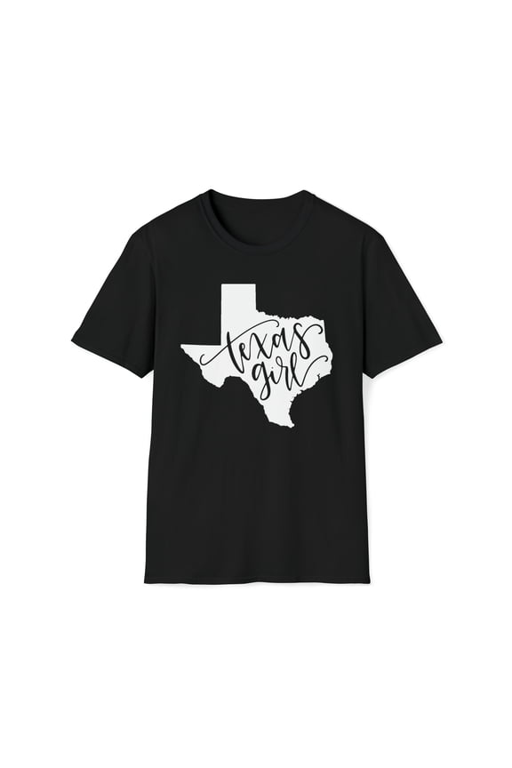 Texas Girl, Gildan Unisex Softstyle T-Shirt, State Map Graphic Tee, S-3XL