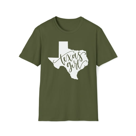 Texas Girl, Gildan Unisex Softstyle T-Shirt, State Map Graphic Tee, S-3XL