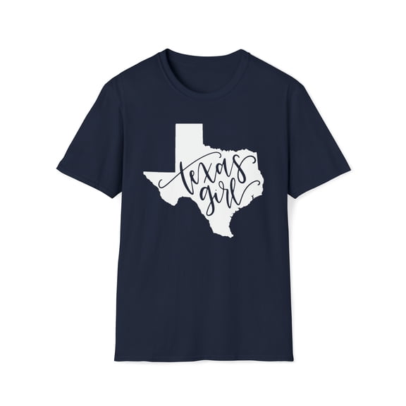 Texas Girl, Gildan Unisex Softstyle T-Shirt, State Map Graphic Tee, S-3XL