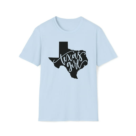 Texas Girl, Gildan Unisex Softstyle T-Shirt, State Map Graphic Tee, S-3XL