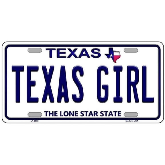 Texas Girl Lone Star Novelty Metal License Plate