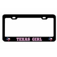 thumbnail image 1 of Texas Girl Style Heavy Duty Metal License Plate Frame Personalised/Car Accessories Car Tag Holder Cover (Black/L.Pink), 1 of 6