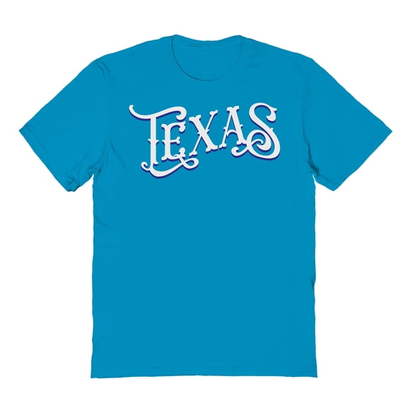 Texas Graphic Tropical Blue Men's Cotton T-Shirt