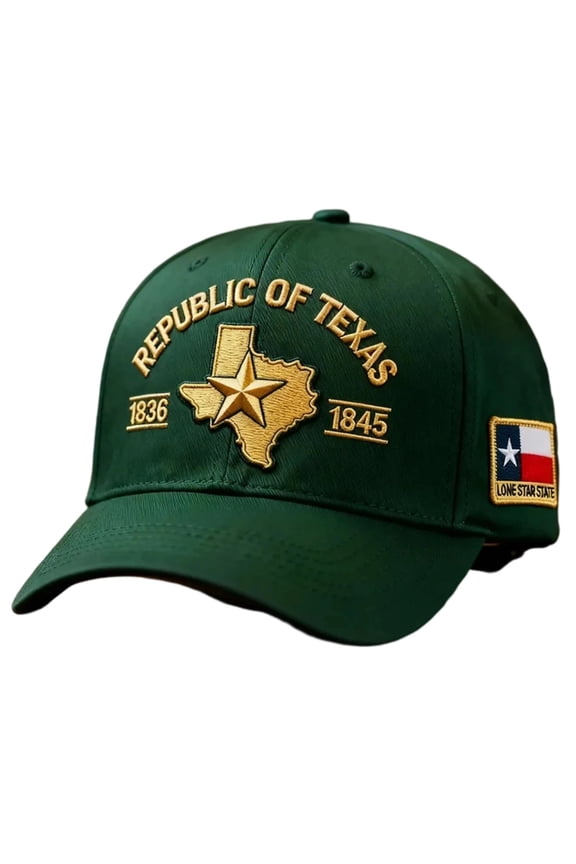 Texas Green Hat Unisex Baseball Cap 3D Embroidered Lone Star State Cotton Adjustable Outdoor Hiking St Patrick's Day,Size Free Size