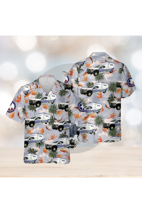 Texas Harris County ESD 11 Mobile Healthcare Hawaiian Shirt 3D Printed Aloha Summer Shirt