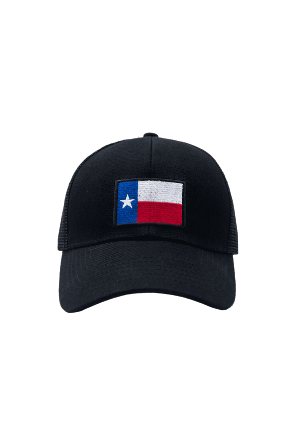 Texas Hats Texas Lag Patch Baseball Cap - Black Trucker Mesh Snapback Hats
