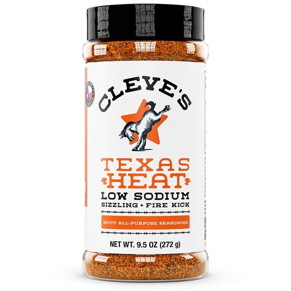 Cleve's Gourmet Texas Heat Sizzling Fire Kick, Spicy Enhancement for Grilling & Cooking, Texas Heat Seasoning with Chili Pepper & Cayenne Kick, 9.5 oz