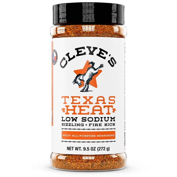 Cleve's Gourmet Texas Heat Sizzling Fire Kick, Spicy Enhancement for Grilling & Cooking, Texas Heat Seasoning with Chili Pepper & Cayenne Kick, 9.5 oz